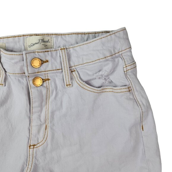 Universal Thread Vintage Midi Denim Shorts Blue Light Acid Wash SZ 0 25R Cut Off - Picture 4 of 9